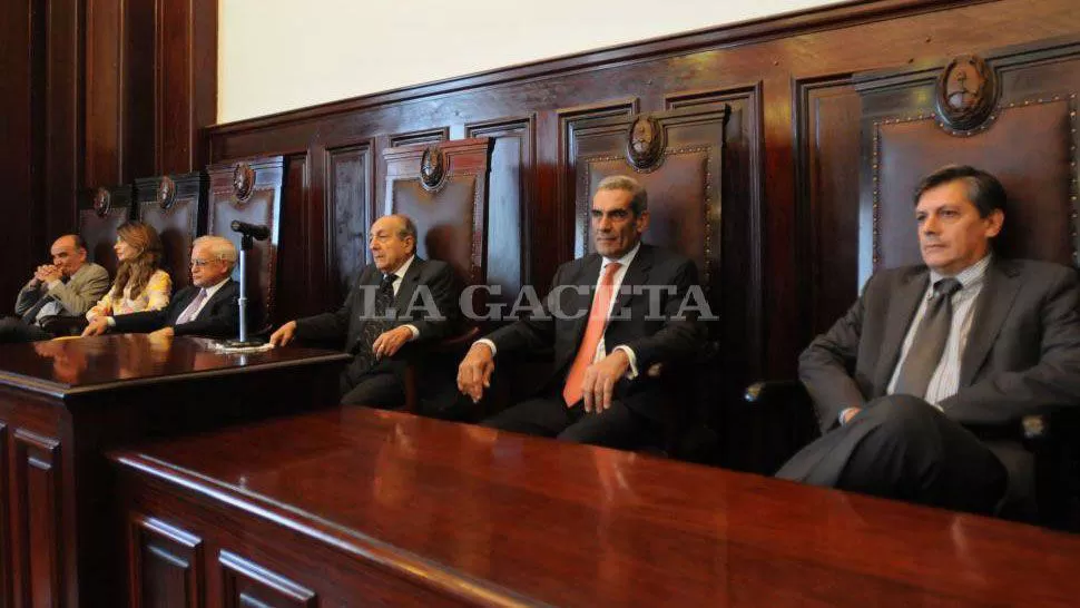 Los jueces de la Corte Suprema y el ministro público Jiménez (izquierda). ARCHIVO. 