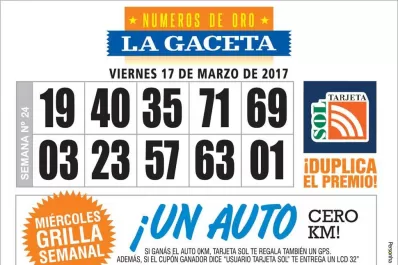 Los Números de Oro de LA GACETA