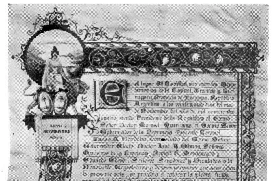 El acta de El Cadillal