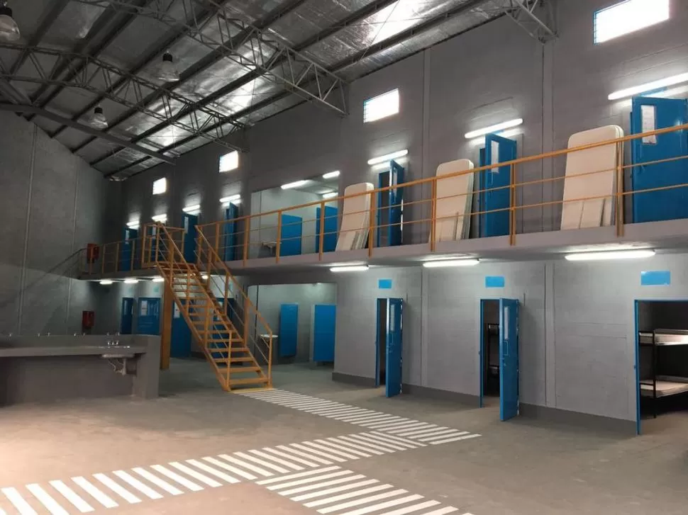 PARA DESCOMPRIMIR. El sector que se inaugurará en abril en Villa Urquiza, y que permitirá alojar a unos 200 detenidos que están en comisarías.  