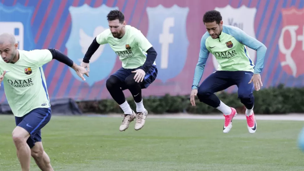 EN ACCIÓN. Messi se reencontró con sus compañeros Culés y este fin de semana volvería a las canchas. FOTO TOMADA DE SPORT.ES