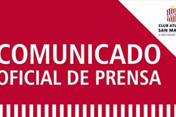 San Martín emitió un comunicado sobre la falta de conducta del plantel tras la derrota con Chacarita