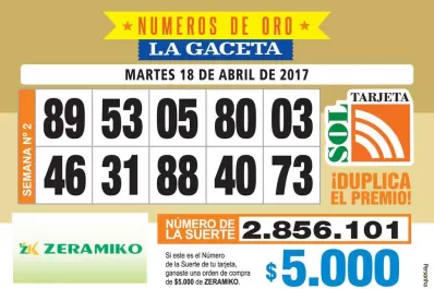 Los Números de Oro de LA GACETA