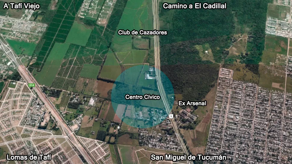 A POCOS KILÓMETROS DE LA CAPITAL. En esta zona se ubicaría el Centro Cívico, de ser aprobado el proyecto por la Legislatura. 
