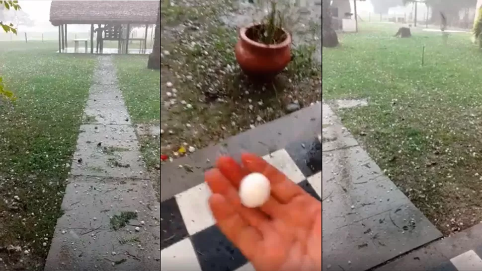 Video: el temporal provocó una intensa granizada en Simoca