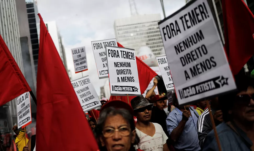 DIA DEL TRABAJADOR. Miles marcharon contra Temer en San Pablo. REUTERS