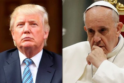 Donald Trump y el Papa Francisco se besan en un mural, a dos cuadras del Vaticano