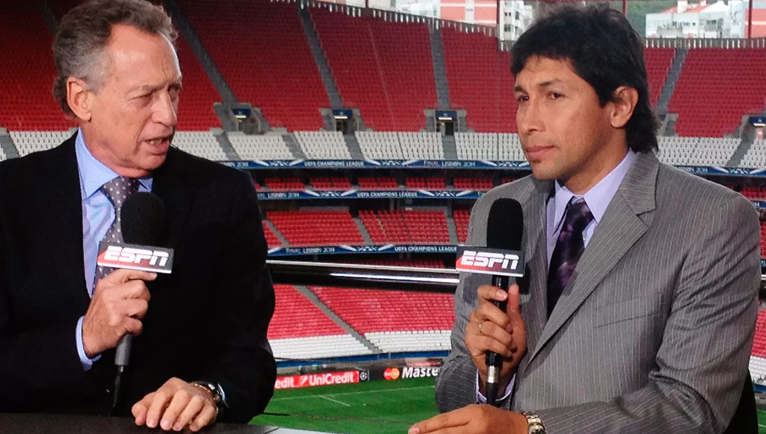 Jorge Bermúdez (derecha) en una de sus apariciones en ESPN; junto a Enrique Wolff.
FOTO TOMADA DE espnmediazone.com