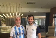 Cruzó el Atlántico desde Barcelona para ver a Atlético y se encontró con su papá