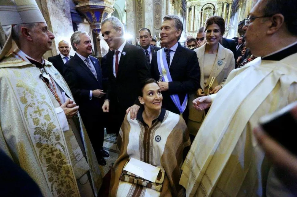 FECHA PATRIA. El presidente, Mauricio Macri, y la vicepresidenta, Gabriela Michetti, participaron del tradicional Tedeum en la catedral Metropolitana.  dyn