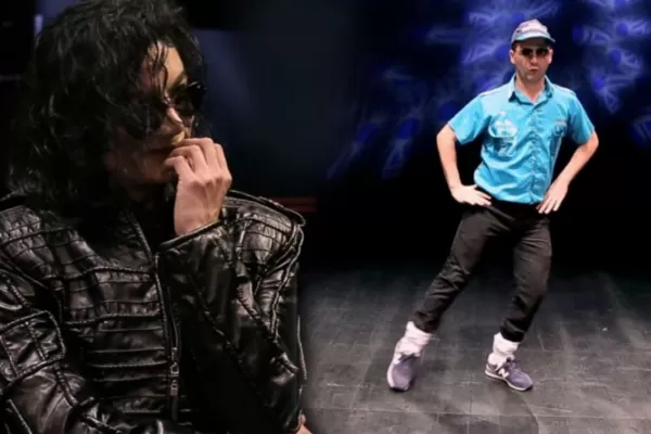 El Oficial Gordillo le enseñó sus pasos de baile al imitador de Michael Jackson