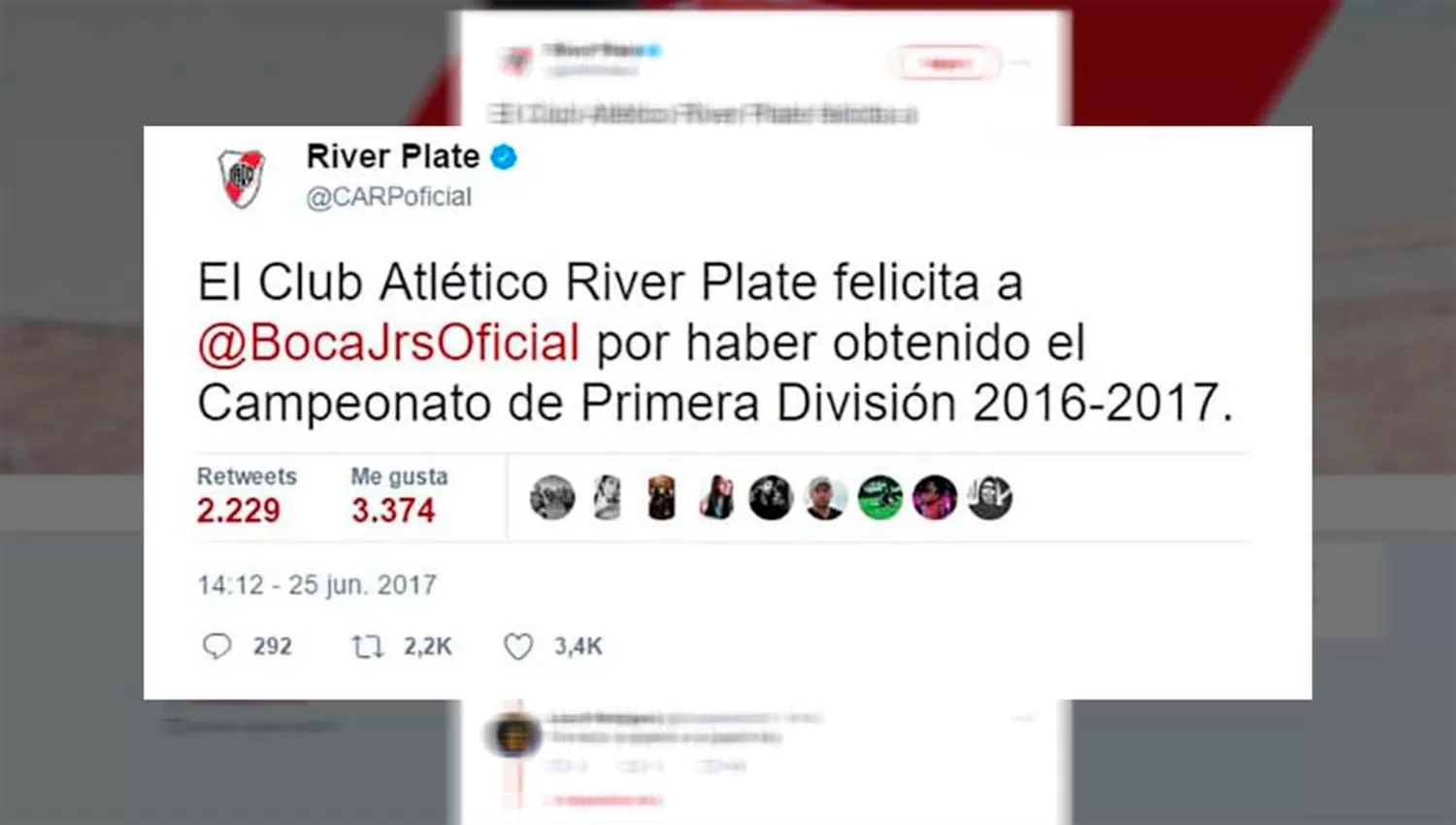 River felicitó a Boca por el título obtenido