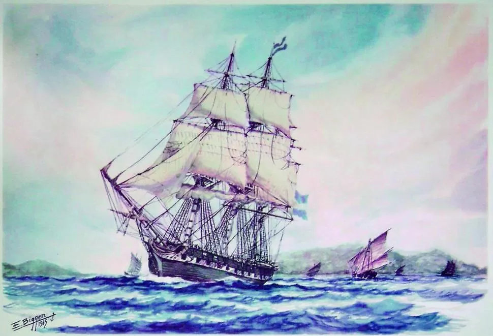 “LA ARGENTINA”. La fragata de Bouchard se convirtió en algo temible para los navíos del rey de España. 