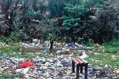 Un basural que se mantiene y crece a la orilla de las vías del ferrocarril
