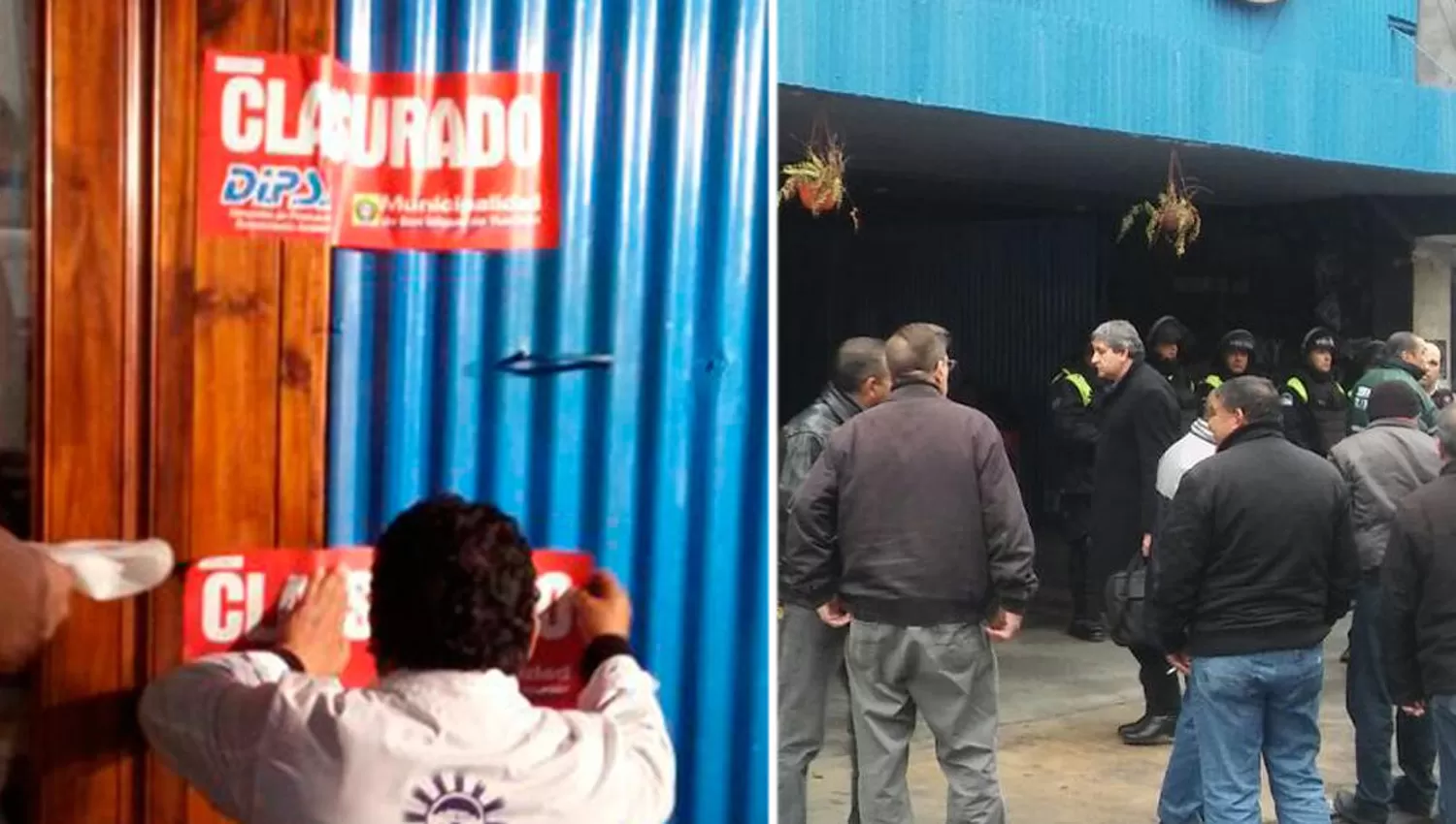 OPERATIVO. Funcionarios de diferentes reparticiones municipales colocaron ayer las fajas de clausura en seis comercios de la zona. ARCHIVO