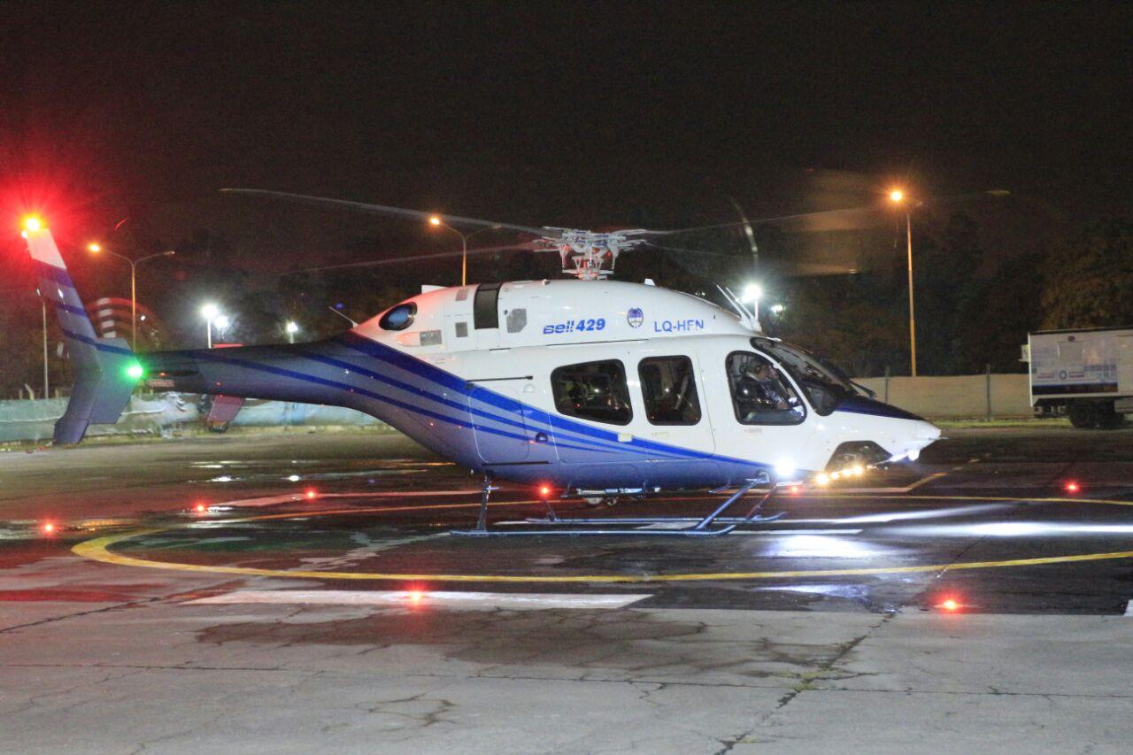El helicóptero de la Provincia fue estrenado en un fuerte operativo de seguridad