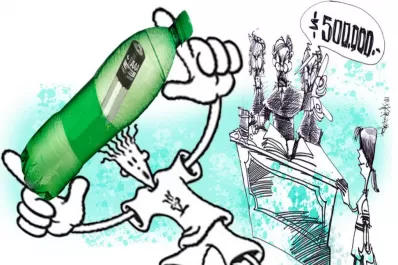 Halló una pila en una botella de gaseosa y recibirá $ 500.000