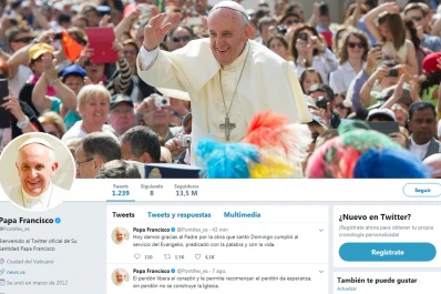 Líder también en las redes, el Papa es el usuario con  más seguidores en Twitter