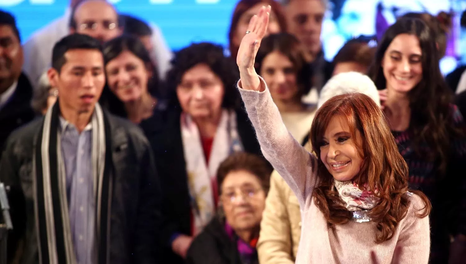 Cristina Fernández, en el búnker kirchnerista organizado para las PASO. FOTO DE REUTERS. 