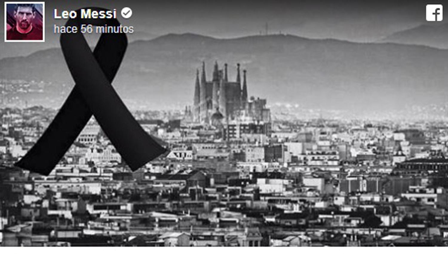 Messi y otras personalidades del deporte dejaron su mensaje por las víctimas del atentado en Barcelona