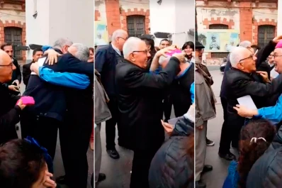 Video: así fue el emotivo encuentro entre el arzobispo Sánchez y los prelados Chávez, Rossi y Villalba