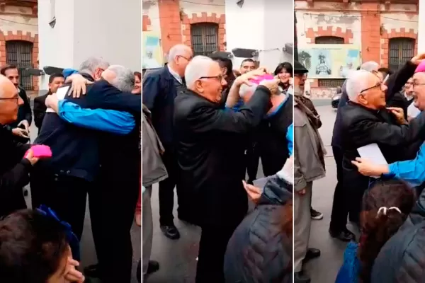 Video: así fue el emotivo encuentro entre el arzobispo Sánchez y los prelados Chávez, Rossi y Villalba