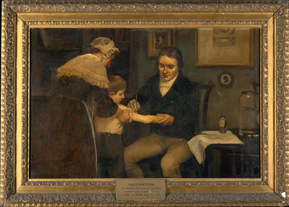 EL DESCUBRIDOR. Edward Jenner, vacunando por primera vez a un niño, en un óleo de Edward Board. 