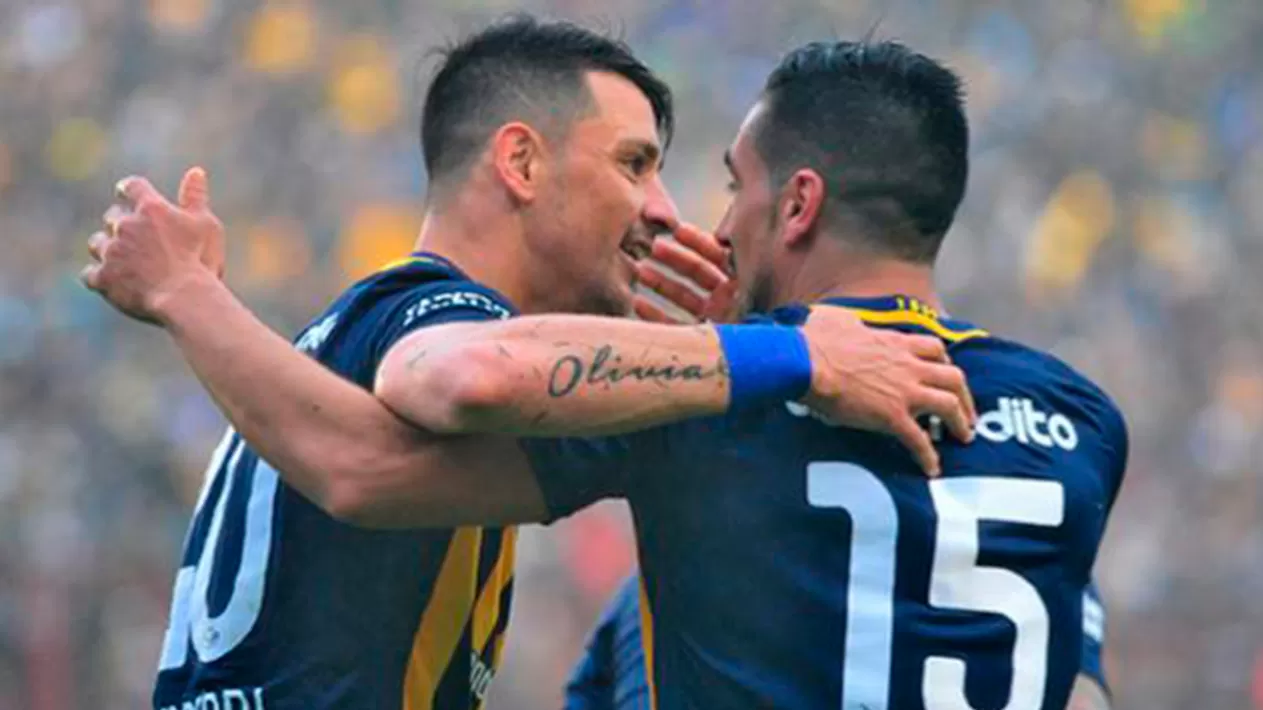 FESTEJO. Zampedri celebra su gol en Central, por Copa Argentina. (FOTO TYC SPORTS)