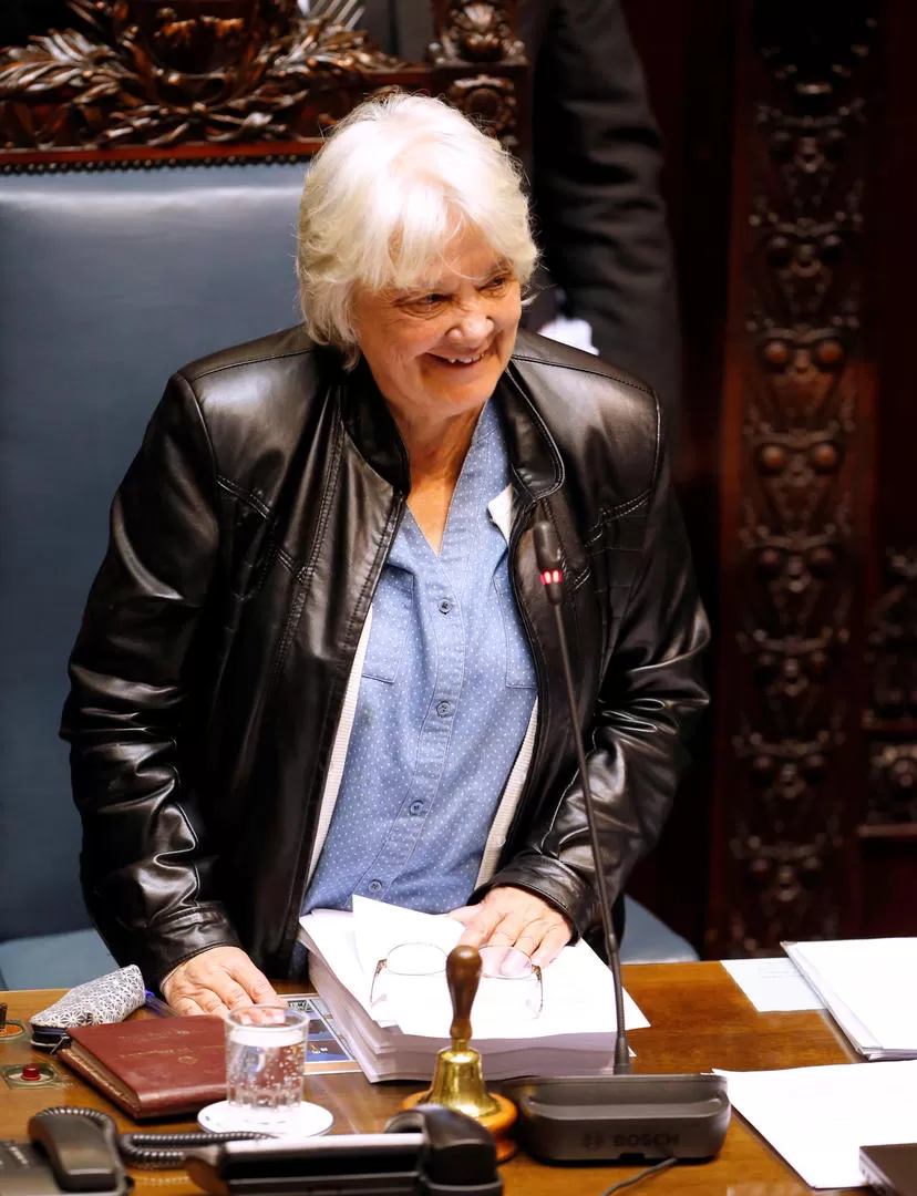 PASADO TUPAMARO. Topolansky, esposa de Mujica, en el Palacio Legislativo reuters