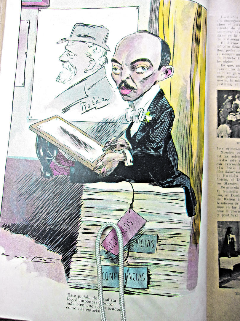 BELISARIO ROLDÁN. Una de las tantas caricaturas que le dedicó la revista “Caras y Caretas”. 