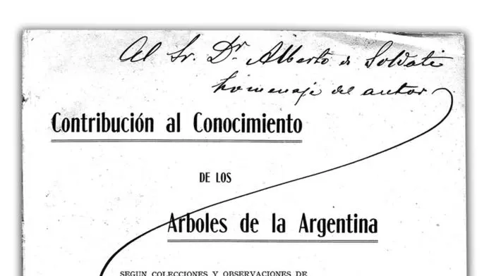 INVESTIGACION BOTÁNICA.  Portada del tomo donde Miguel Lillo determinó el material de herbario de Santiago Venturi. 