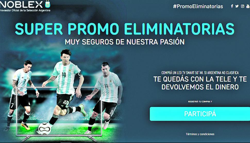 TENTADOR. La promoción de Noblex fue un éxito de ventas, pero las pérdidas serán importantes si Argentina no va al Mundial. 