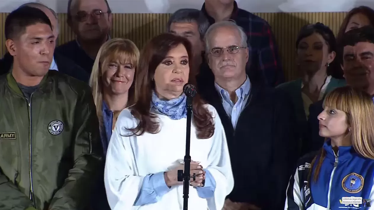 CRISTINA FERNÁNDEZ. La ex presidenta en la localidad bonaerense de González Catán. CAPTURA DE VIDEO. ELDIA.COM