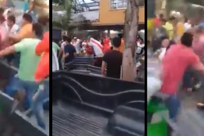 Video: superclásico violento, con insultos y peleas en un bar de Tucumán