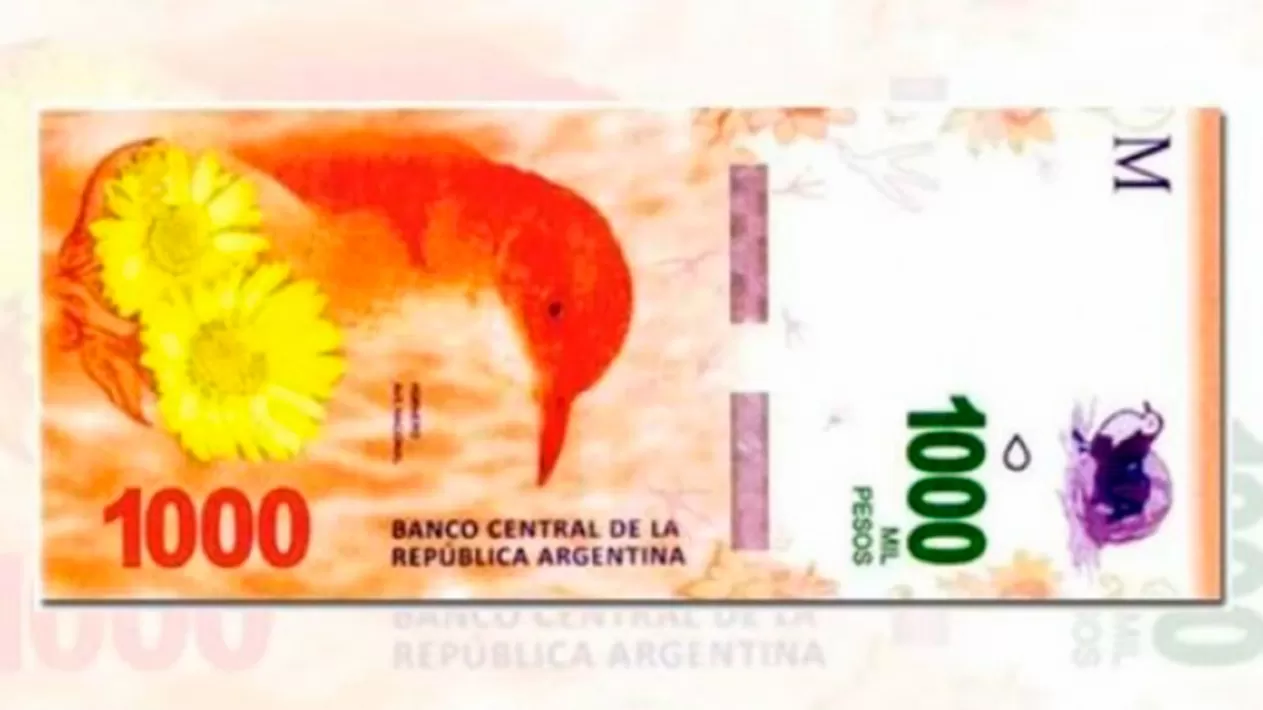 NUEVO BILLETE. Llevará impresa la figura de un hornero.