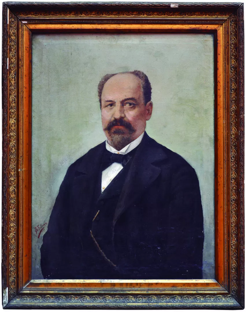 INOCENCIO LIBERANI. El catedrático del Colegio Nacional, en un retrato del pintor Santiago Falcucci. 