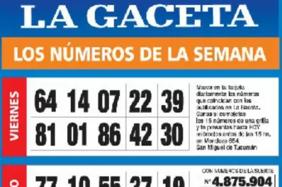 La grilla completa de los Números de Oro: ¡hay un pozo acumulado de $500.000!