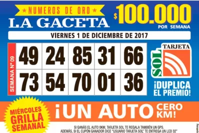 Los Números de Oro de LA GACETA