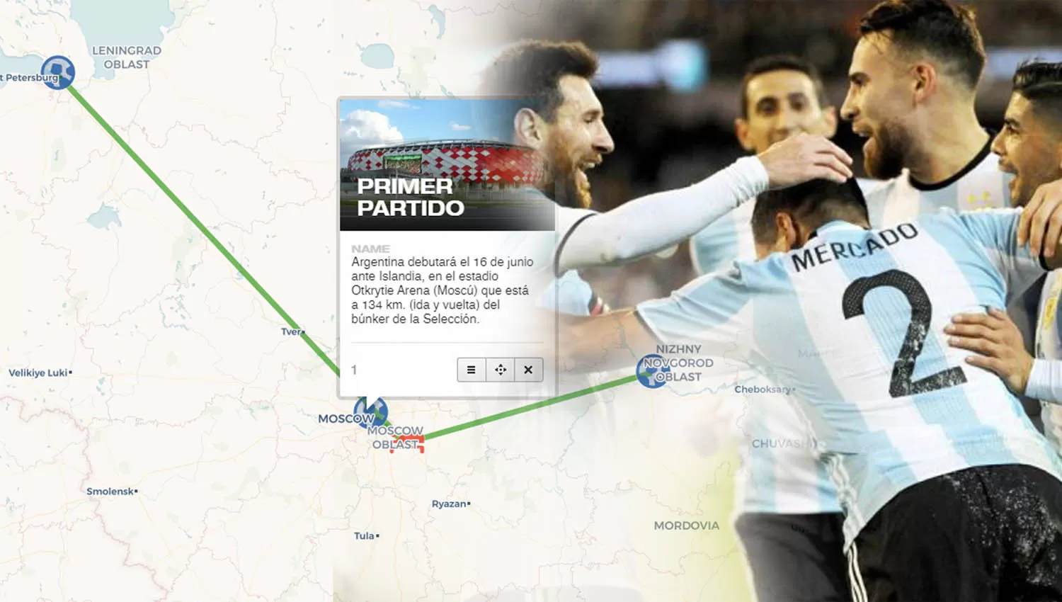 Cuántos kilómetros deberán recorrer los hinchas argentinos para seguir a la Selección durante el Mundial en Rusia