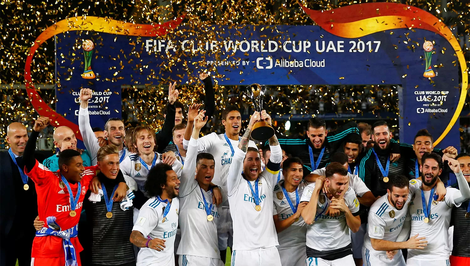 CELEBRACIÓN. Real Madrid se quedó con el Mundial de Clubes por segundo año consecutivo. REUTERS