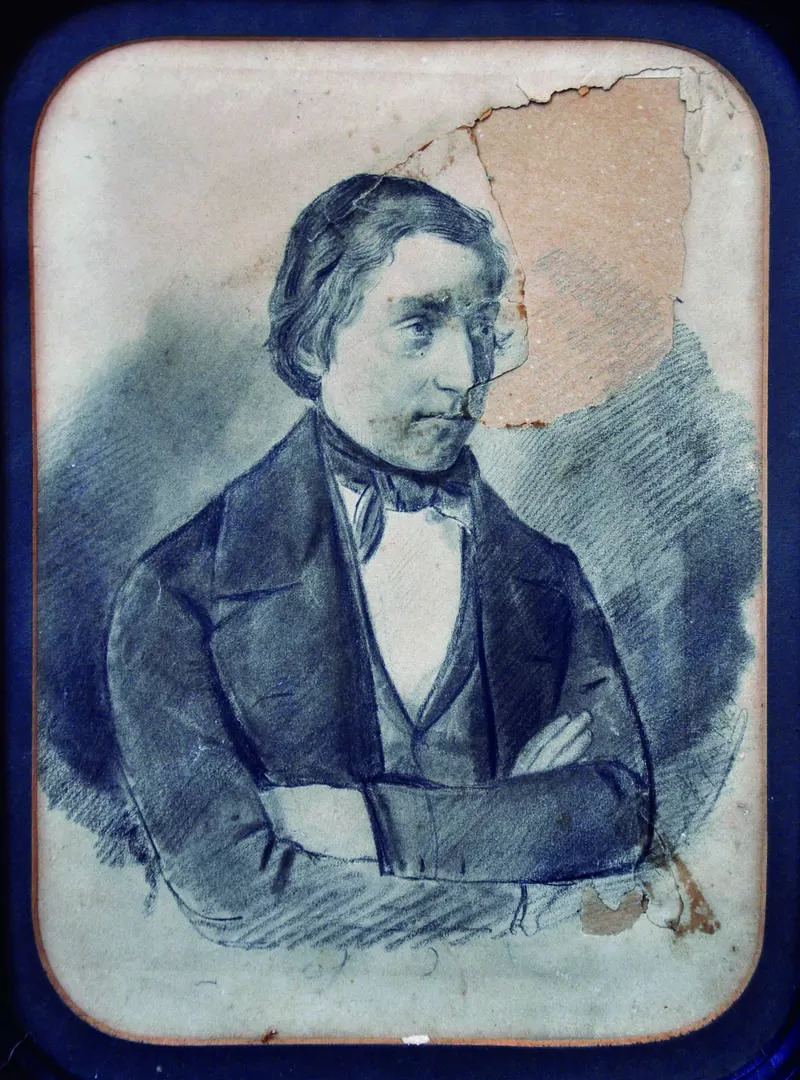 SALUSTIANO ZAVALÍA. El constituyente de 1853 en un dibujo de autor anónimo, que lo retrata en su juventud. 