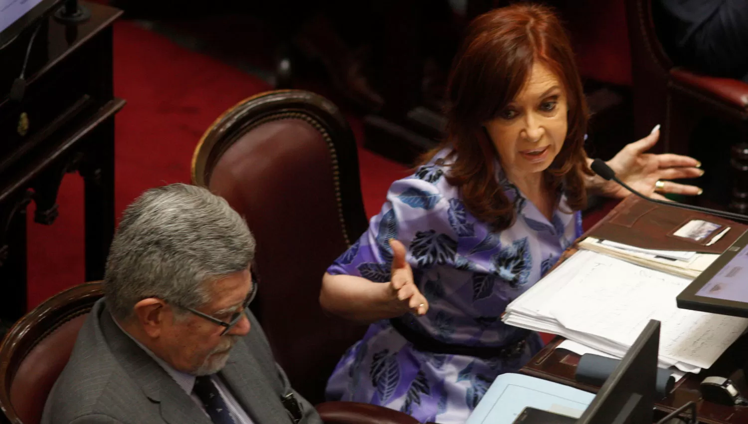 CRISTINA FERNÁNDEZ DE KIRCHNER. La ex presidenta, durante la sesión del Senado. REUTERS