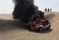 Video: el impactante incendio del auto de la argentina Alicia Reina en el Dakar