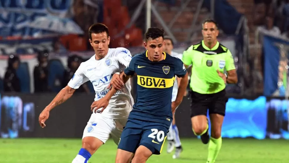 JUVENIL GOLEADOR. Gonzalo Maroni (20) anotó el descuento para Boca en Mendoza, cuando perdía 0-2.  telam