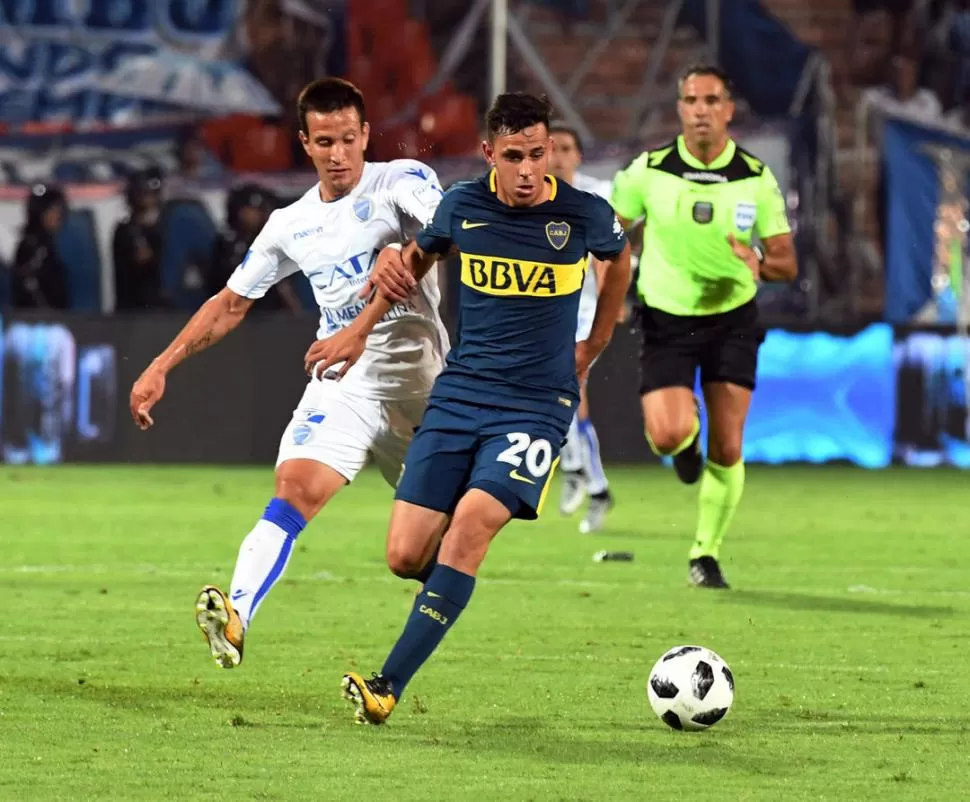 JUVENIL GOLEADOR. Gonzalo Maroni (20) anotó el descuento para Boca en Mendoza, cuando perdía 0-2.  telam