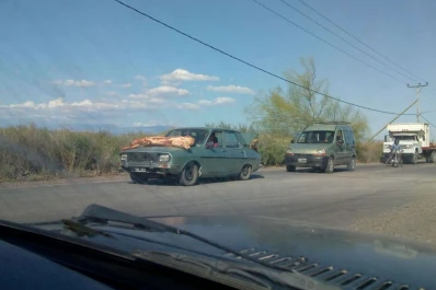 Volcó un camión frigorífico y la gente se llevó la carne en el capot de los autos