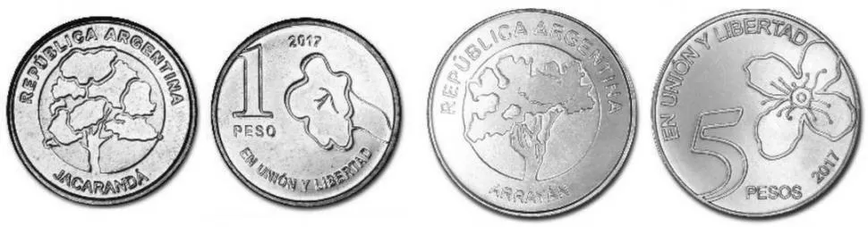 Esta moneda está realizada en acero electrodepositado con cobre y posee una tonalidad rojiza. Su diseño presenta en el campo central del anverso la representación del jacarandá. 