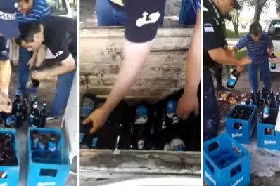 Video: decomisaron un freezer con cervezas en el parque 9 de Julio y las destaparon frente a los vendedores