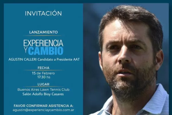 Calleri presentará hoy su candidatura a presidente de la Asociación Argentina de Tenis
