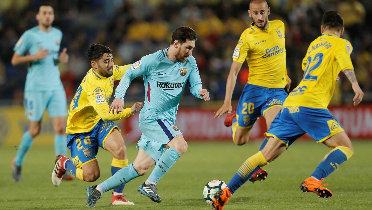 GOLEADOR. Messi le dio el empate a Barcelona ante Las Palmas. (REUTERS)